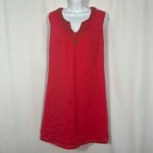PINK Cotton knit bead embellished sleeveless dress M